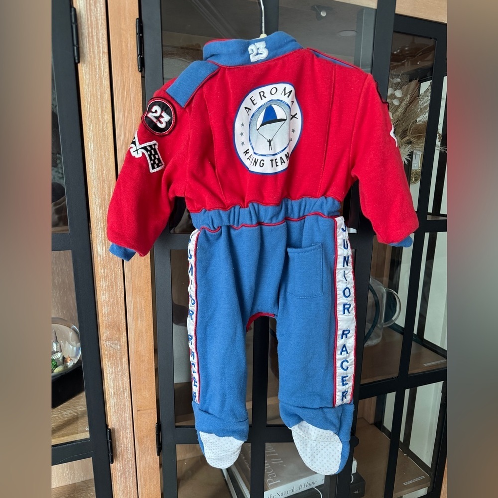 Vintage Race Car Driver nascar coverall jumpsuit baby boy route 66 patches 23 - Picture 2 of 11